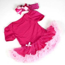 0-12M Lovely Baby Toddler Girls Ruffles Tutu Dress Romper One-Piece Outfit Dresses Clothes  Headband ILML