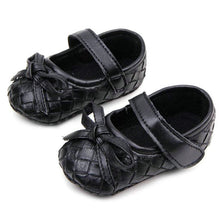 0-12Months PU Leather Bowknot Lattice Baby Girls Shoes Soft Sole Anti Slip Toddler First Walker Shoes ILML