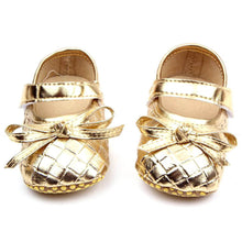 0-12Months PU Leather Bowknot Lattice Baby Girls Shoes Soft Sole Anti Slip Toddler First Walker Shoes ILML