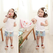 0-2Y Kids Baby Girls Clothing Floral Collar T-shirts Cute Short Sleeve Tops Blouses Shirts PY ILML