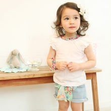 0-2Y Kids Baby Girls Clothing Floral Collar T-shirts Cute Short Sleeve Tops Blouses Shirts PY ILML