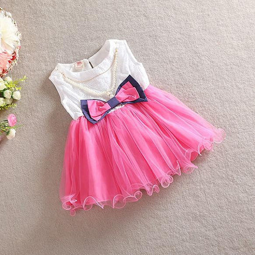 0-3Y Toddler Baby Kids Girls Princess Tutu Dress Bow Necklace Layered Dresses ILML