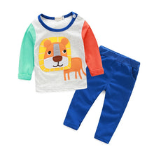 0-4 Years Baby Boy Girls 2 Pieces Sets Long Sleeve T-Shirt and Pants Animal Print Clothes ILML