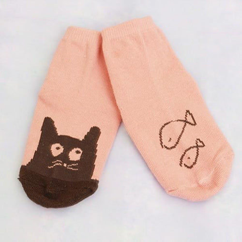 0-4Y Cute Toddler Baby Kids Girls Boys Soft Socks Cartoon Owl Pattern Socks Cotton Socks  ILML