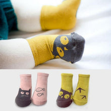 0-4Y Cute Toddler Baby Kids Girls Boys Soft Socks Cartoon Owl Pattern Socks Cotton Socks  ILML