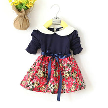 1-5Y Kids Baby Girls Princess Long Sleeve Pleat Floral Bow Mini Dress Party Tutu Dresses ILML