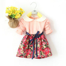 1-5Y Kids Baby Girls Princess Long Sleeve Pleat Floral Bow Mini Dress Party Tutu Dresses ILML