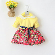 1-5Y Kids Baby Girls Princess Long Sleeve Pleat Floral Bow Mini Dress Party Tutu Dresses ILML