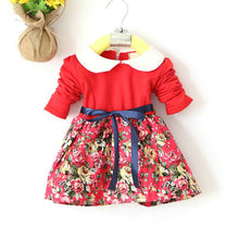 1-5Y Kids Baby Girls Princess Long Sleeve Pleat Floral Bow Mini Dress Party Tutu Dresses ILML