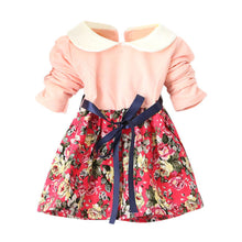 1-5Y Kids Baby Girls Princess Long Sleeve Pleat Floral Bow Mini Dress Party Tutu Dresses ILML