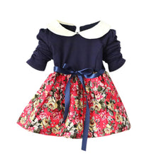 1-5Y Kids Baby Girls Princess Long Sleeve Pleat Floral Bow Mini Dress Party Tutu Dresses ILML