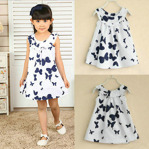 1-5Years Princess Baby Girls Dress Kids Print Sweet One-piece Dresss  ILML