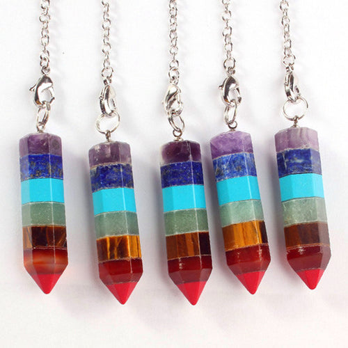 Reiki Energy Chakra Hexagonal Crystal Necklaces Pendants Natural Crystal Healing ILML