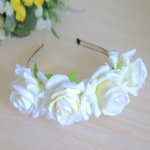 Rose Floral Flower Garland Crown Headband Hair Band Bridal Festival Clip Holiday  ILML