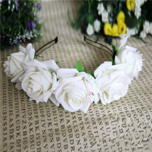 Rose Floral Flower Garland Crown Headband Hair Band Bridal Festival Clip Holiday  ILML