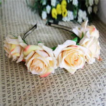 Rose Floral Flower Garland Crown Headband Hair Band Bridal Festival Clip Holiday  ILML