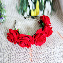 Rose Floral Flower Garland Crown Headband Hair Band Bridal Festival Clip Holiday  ILML