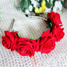 Rose Floral Flower Garland Crown Headband Hair Band Bridal Festival Clip Holiday  ILML