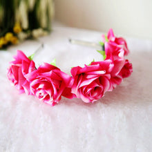 Rose Floral Flower Garland Crown Headband Hair Band Bridal Festival Clip Holiday  ILML