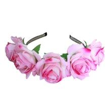 Rose Floral Flower Garland Crown Headband Hair Band Bridal Festival Clip Holiday  ILML