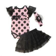 1 Set born Infant Baby Girl Clothing Polka Dot Headband  Romper  TUTU Outfit Clothes 3pcss Sets  ILML