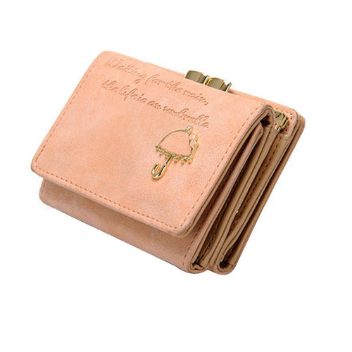 Luxury Women Umbrella Leather Wallet Button Clutch Purse Girl Short ILML