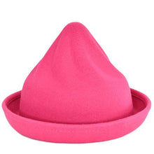Vintage Women Men Woolen Roll Brim Bowler Hats Billycock ILML