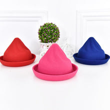 Vintage Women Men Woolen Roll Brim Bowler Hats Billycock ILML