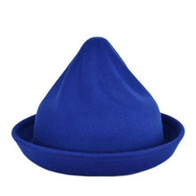 Vintage Women Men Woolen Roll Brim Bowler Hats Billycock ILML