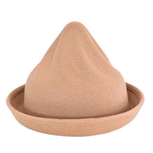 Vintage Women Men Woolen Roll Brim Bowler Hats Billycock ILML