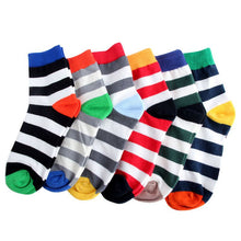 Cotton Warm Men Mixed Color Wide Stripe Ankle Soft Casual Socks PY8 ILML