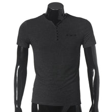 Mens Casual Slim Fit V Collar Short Sleeve Shirt Casual Tee Tops ILML