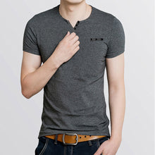 Mens Casual Slim Fit V Collar Short Sleeve Shirt Casual Tee Tops ILML