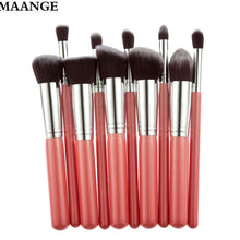 10PCS Maange makeup brushes Professional Wood toothbrush maquiagem Foundation Eyeshadow makeup brush cosmetics Tools ILML