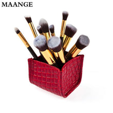 10PCS Professional rose gold makeup brushes Foundation Powder Eyeshadow Wood makeup brush brush Holder cosmetics Kit Tools ILML