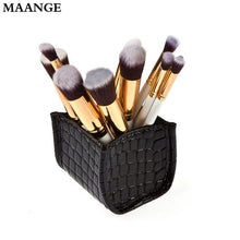 10PCS Professional rose gold makeup brushes Foundation Powder Eyeshadow Wood makeup brush brush Holder cosmetics Kit Tools ILML