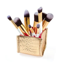 10PCS Professional rose gold makeup brushes Foundation Powder Eyeshadow Wood makeup brush brush Holder cosmetics Kit Tools ILML