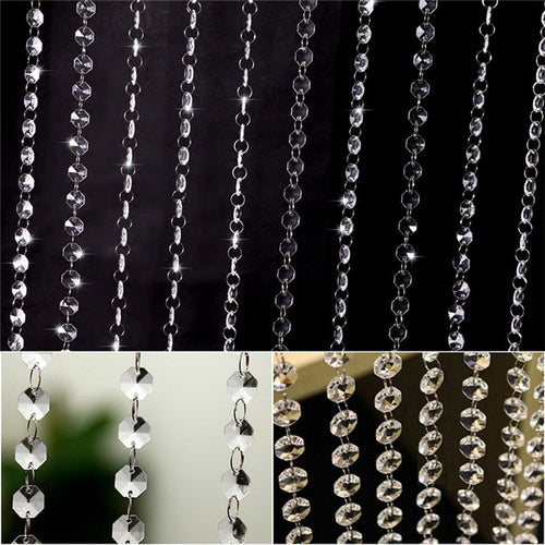 10pcss 1M/33 Foot Wedding DIY Decor Acrylic Crystal Beads Curtain Strand Garland PY6 ILML