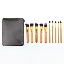 10Pcs Maange Pro makeup brushes bag Foundation Powder Eyeshadow Wood toothbrush makeup brush cosmetics tools kit ILML