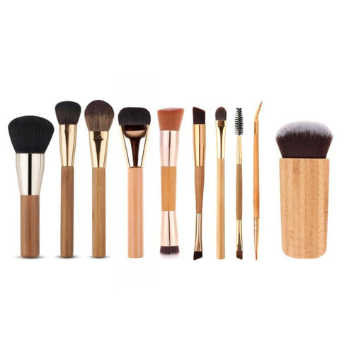 10Pcs Maange makeup brushes Professional Foundation Powder Eyeshadow Wood toothbrush makeup brush tools cosmetics Kits Tools ILML