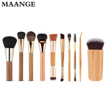 10Pcs Maange makeup brushes Professional Foundation Powder Eyeshadow Wood toothbrush makeup brush tools cosmetics Kits Tools ILML