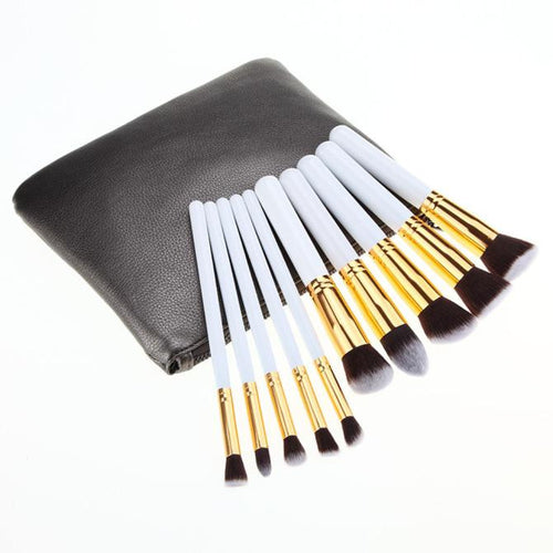 10Pcs MAANGE Professional Brush makeup brushes Foundation Make Up Blush brushes Brush Bag cosmetic ILML