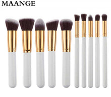 10pcs MAANGE Rose gold Makeup Brushes professional hair eyebrow foundation brush pen maquillage cosmetics make up brush  ILML