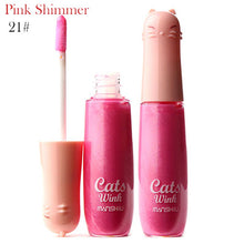 12 Colors Women's Charm Make Up Lip Gloss Cartoon Cat Lid Liquid Lip Tint Cosmetics ILML