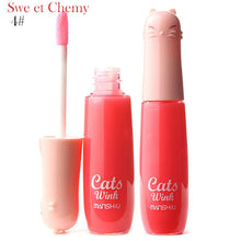 12 Colors Women's Charm Make Up Lip Gloss Cartoon Cat Lid Liquid Lip Tint Cosmetics ILML