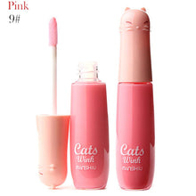 12 Colors Women's Charm Make Up Lip Gloss Cartoon Cat Lid Liquid Lip Tint Cosmetics ILML