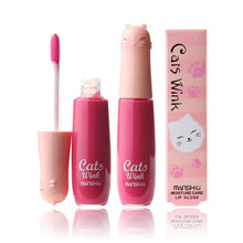 12 Colors Women's Charm Make Up Lip Gloss Cartoon Cat Lid Liquid Lip Tint Cosmetics ILML