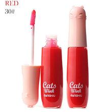 12 Colors Women's Charm Make Up Lip Gloss Cartoon Cat Lid Liquid Lip Tint Cosmetics ILML