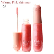 12 Colors Women's Charm Make Up Lip Gloss Cartoon Cat Lid Liquid Lip Tint Cosmetics ILML