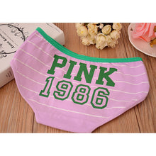 12 Style Sexy Underwear Women Panties Cotton Stripe Mid Rise Panties Cute Letter Pink Print Girl Casual Underwear PY3 ILML